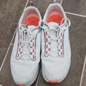 Skechers White Sneakers with Multicolor Details